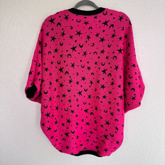 Elhoffer Design Cardigan Womens Essential Starry Witch Dolman Sweater Shrug Pink - Picture 2 of 10